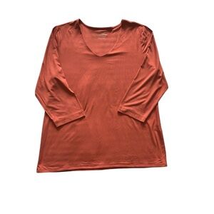 Chico's Terracotta V-Neck Blouse